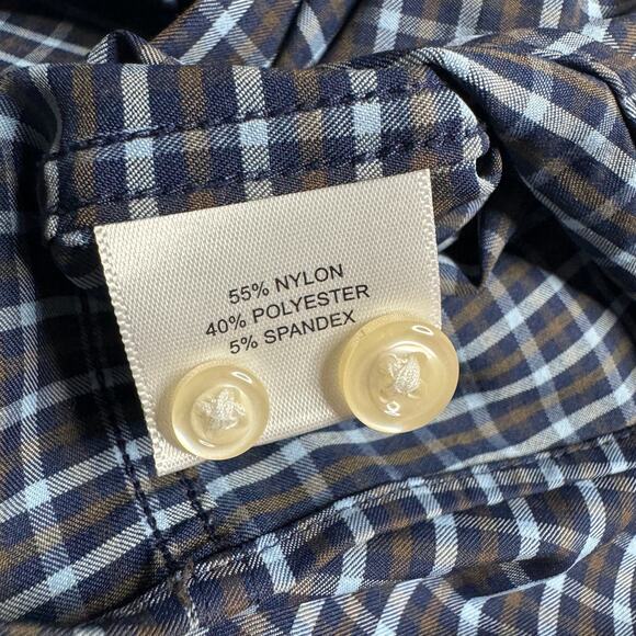 PETER MILLAR Crown Sport Summer Comfort Shirt Plaid Check Nylon Golf Club XXL - Picture 8 of 9